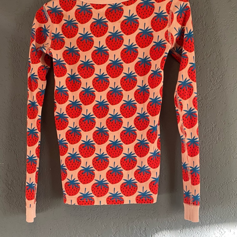 Hanna Anderson Strawberry Print Kids Pajamas size 14 🍓 - Picture 2 of 4